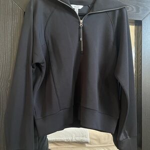 Black Air Essentials Zip Sweater by Spanx